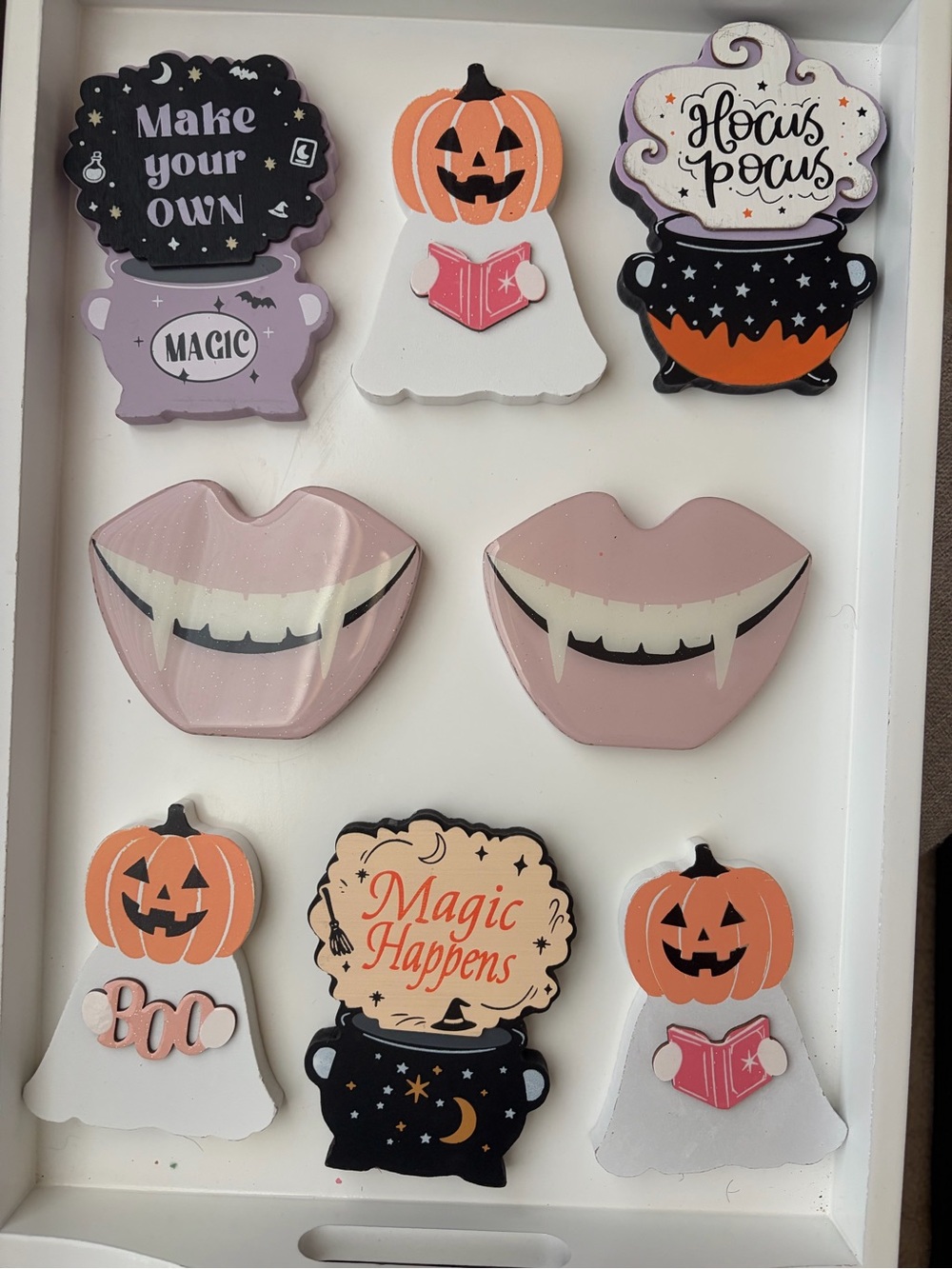 Halloween  Tabletop Accent - black, Orange and Pink (8)